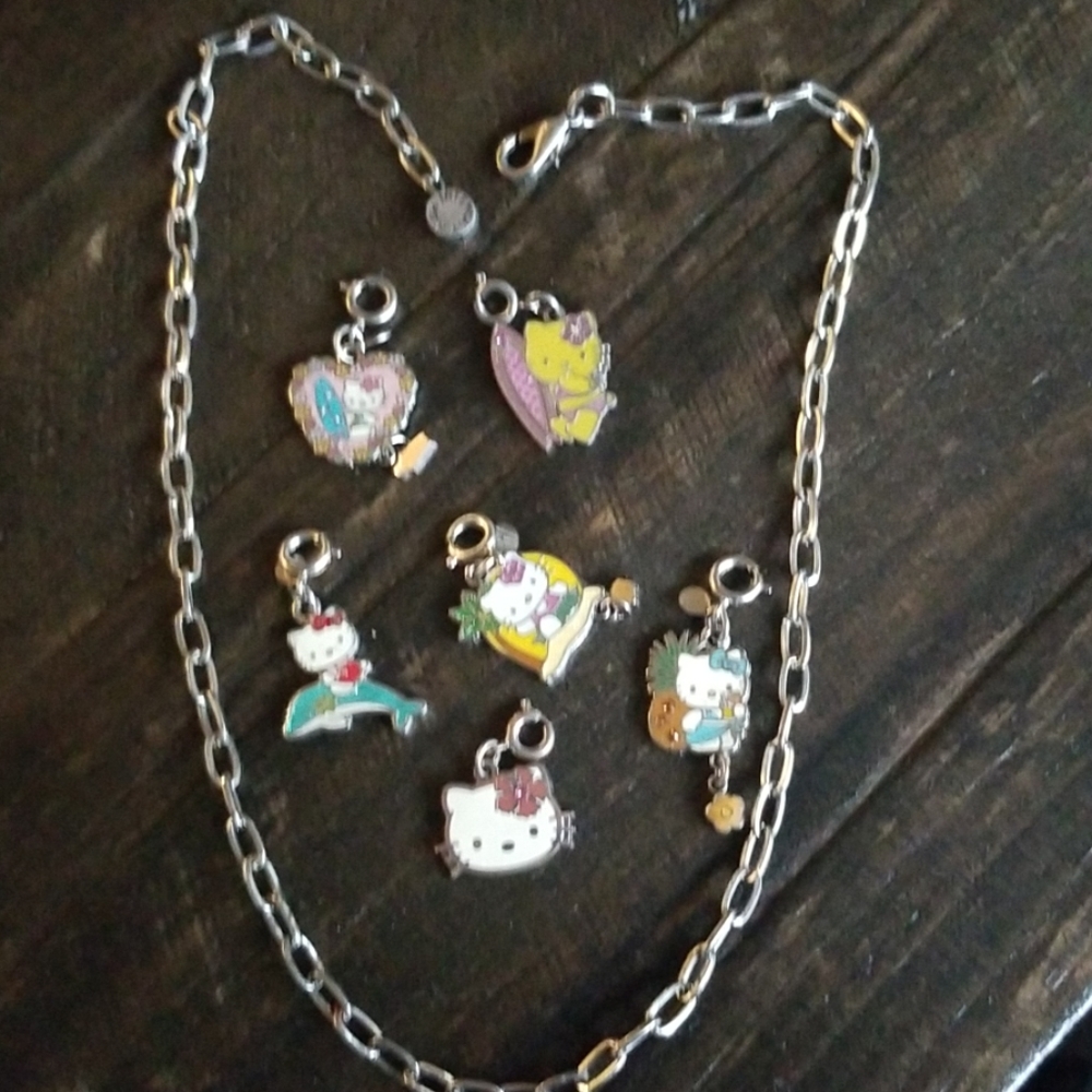 Vintage sanrio hello kitty charm it and necklace